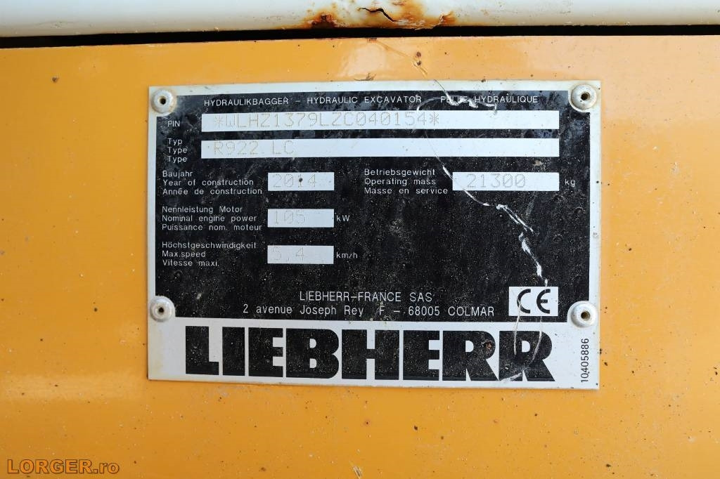 Liebherr R 922 LC - Pelle sur chenille: photos 3 Liebherr R 922 LC - Pelle sur chenille: photos 3