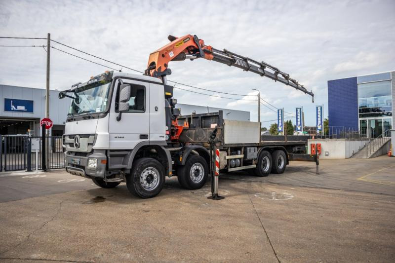 Mercedes 4144 K-MP3-8X4+PK740002(7xhydr.) - Camion plateau, Camion grue: photos 1 Mercedes 4144 K-MP3-8X4+PK740002(7xhydr.) - Camion plateau, Camion grue: photos 1