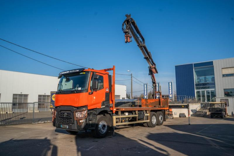 Renault C 380 DXI-6X2-PALFINGER 18002C/3 - Camion plateau, Camion grue: photos 1 Renault C 380 DXI-6X2-PALFINGER 18002C/3 - Camion plateau, Camion grue: photos 1