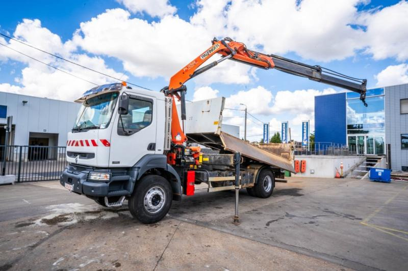 Renault KERAX 320 DCI +BIBENNE+PALFINGER 12Ton/m/2 EXT. - Camion benne, Camion grue: photos 1 Renault KERAX 320 DCI +BIBENNE+PALFINGER 12Ton/m/2 EXT. - Camion benne, Camion grue: photos 1