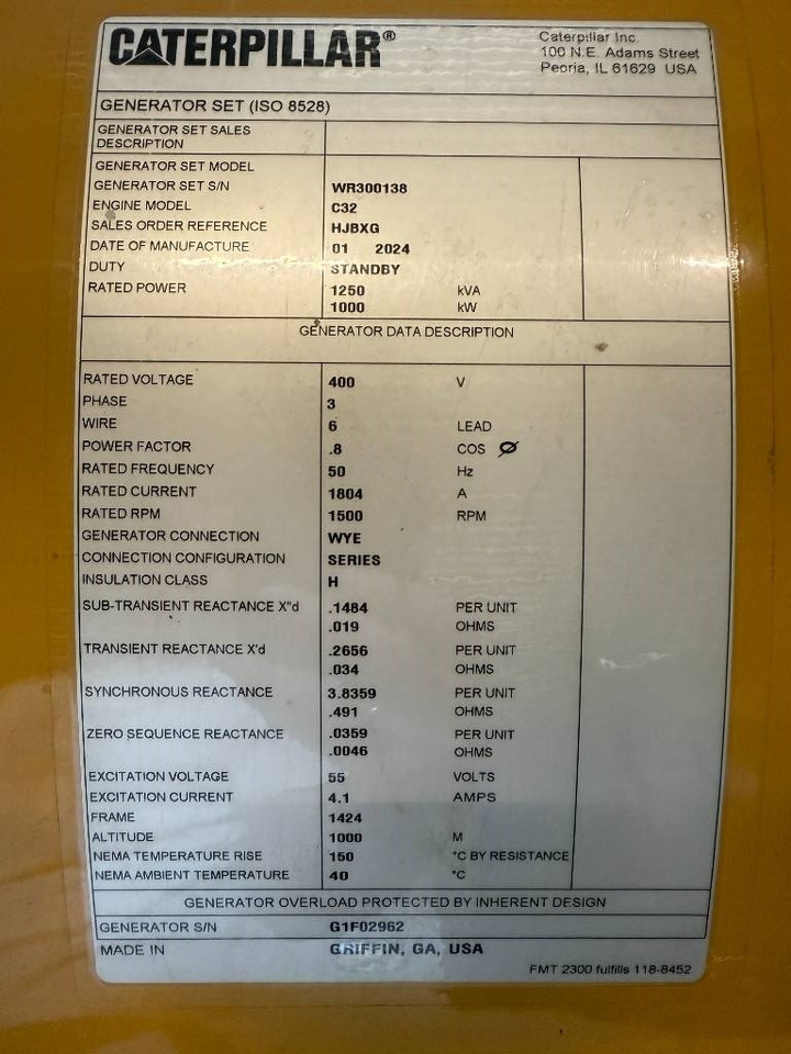 Groupe électrogène neuf CAT C32 - 1.250 kVA Open Generator - DPX-18108: photos 14
