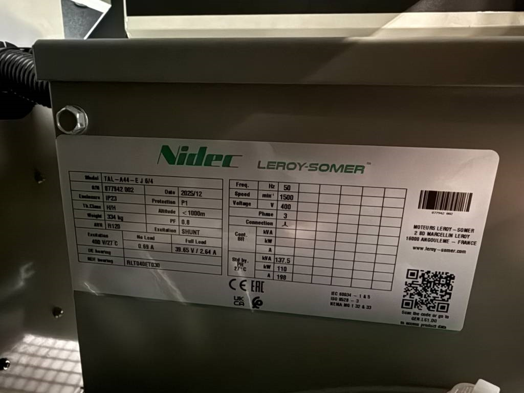 Groupe électrogène neuf Cummins 6BTA5.9-G2 - 138 kVA Generator - DPX-19836: photos 22 Groupe électrogène neuf Cummins 6BTA5.9-G2 - 138 kVA Generator - DPX-19836: photos 22