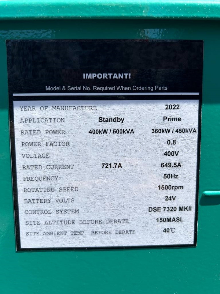 Cummins KTA19-G3 - 500 kVA Generator - DPX-18807-O - Groupe électrogène: photos 4 Cummins KTA19-G3 - 500 kVA Generator - DPX-18807-O - Groupe électrogène: photos 4
