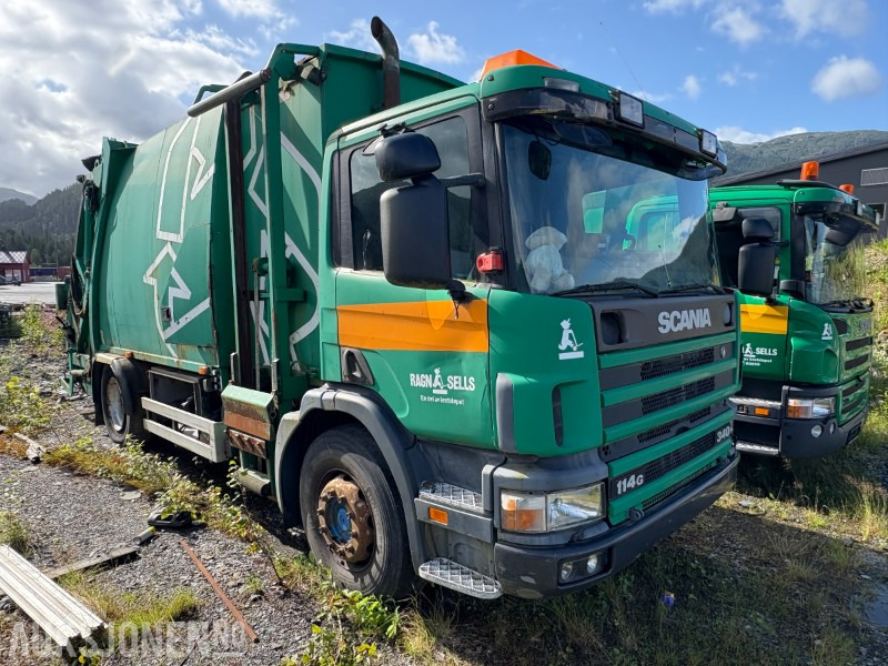 2000 Scania P114 komprimatorbil - renovasjonsbil - bossbil - Benne à ordures ménagères: photos 2 2000 Scania P114 komprimatorbil - renovasjonsbil - bossbil - Benne à ordures ménagères: photos 2