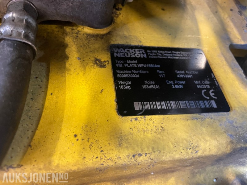 Vibroplate Wacker Neuson WPU1550AW - Compacteur: photos 5 Vibroplate Wacker Neuson WPU1550AW - Compacteur: photos 5