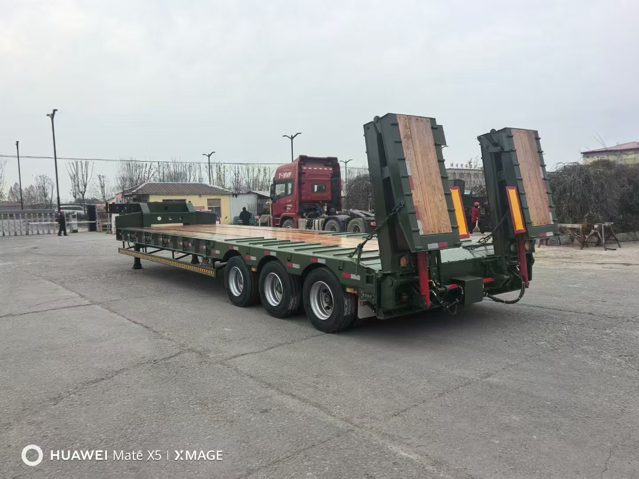 Semi-remorque surbaissé neuf ZHICHENG Semi Flat Bed Low Bed in Length 8-16m with 3 4 Axles: photos 7