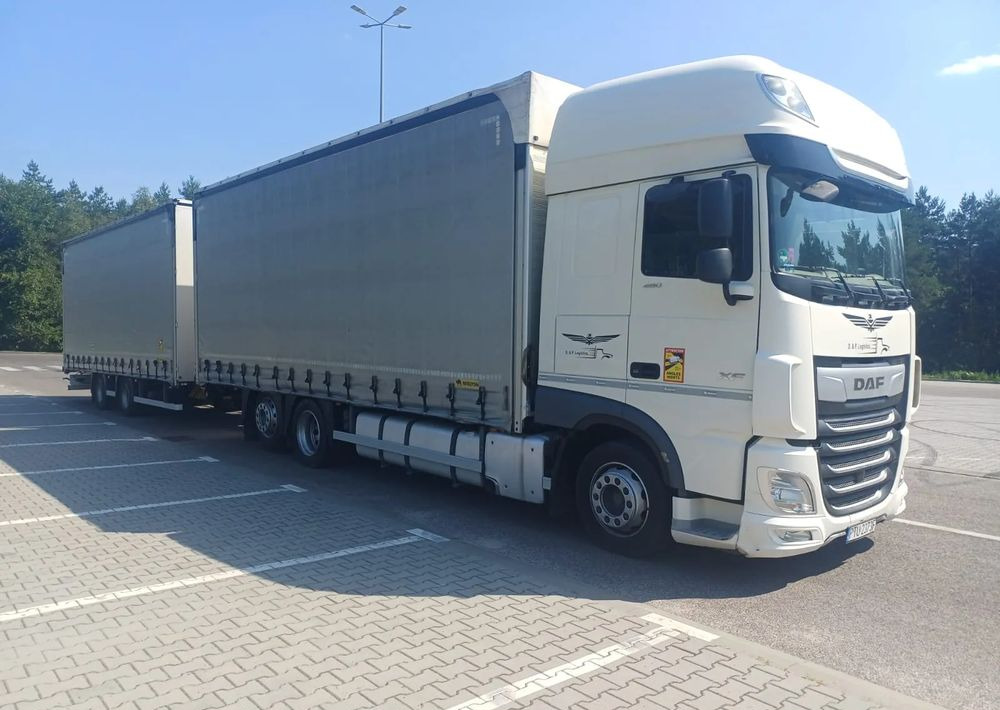 DAF XF 480 SUPER SPACE CAB / ZESTAW TANDEM PRZEJAZDOWY 120 M3 / SSC / ACC /EURO 6 - Camion à rideaux coulissants: photos 1 DAF XF 480 SUPER SPACE CAB / ZESTAW TANDEM PRZEJAZDOWY 120 M3 / SSC / ACC /EURO 6 - Camion à rideaux coulissants: photos 1
