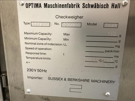 Optima CC2 Checkweigher - Machine agroalimentaire: photos 4 Optima CC2 Checkweigher - Machine agroalimentaire: photos 4