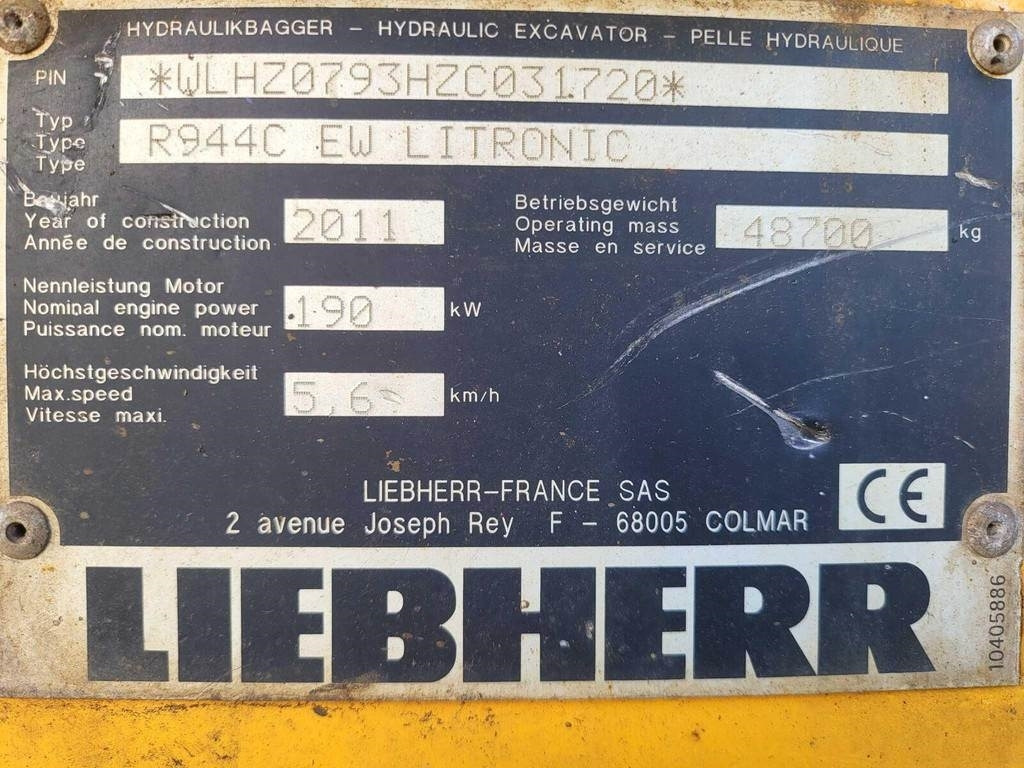 Liebherr R944C EW LITRONIC - Pelle sur chenille: photos 5 Liebherr R944C EW LITRONIC - Pelle sur chenille: photos 5