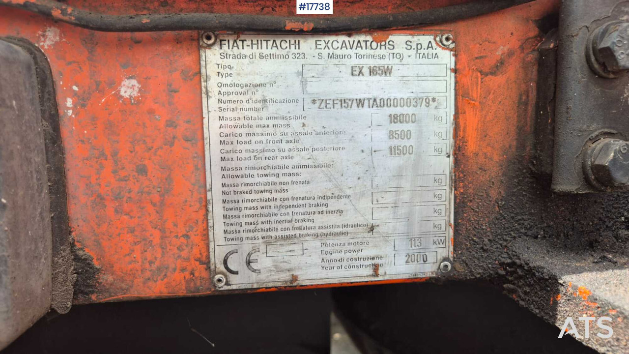 Pelle sur pneus HITACHI EW 165W (2000) ROTOTILT Wheel Excavator: photos 13