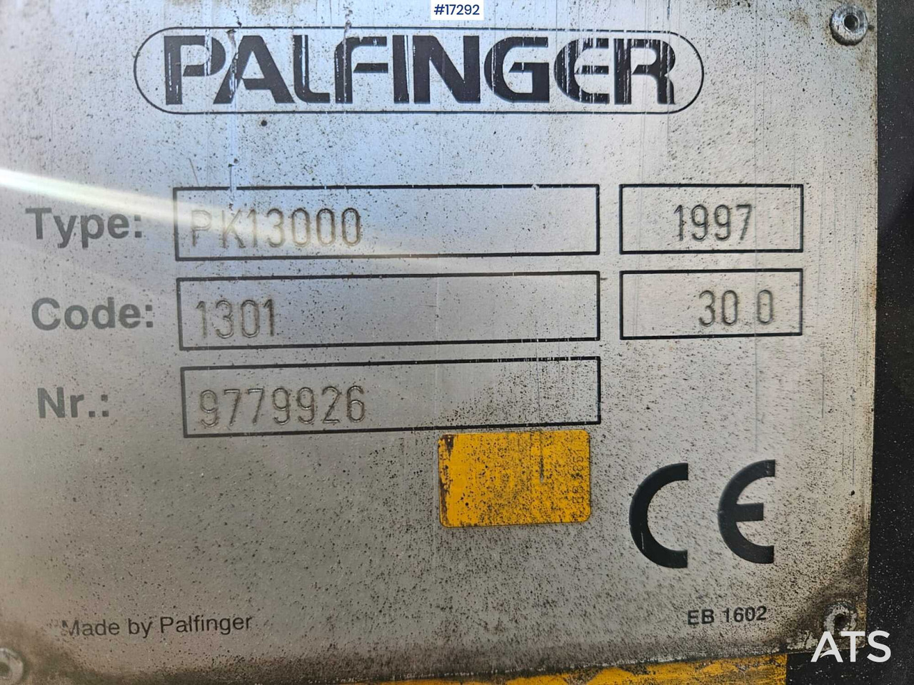 PALFINGER PK 13000 hydraulic crane (1997) - Grue auxiliaire: photos 4 PALFINGER PK 13000 hydraulic crane (1997) - Grue auxiliaire: photos 4