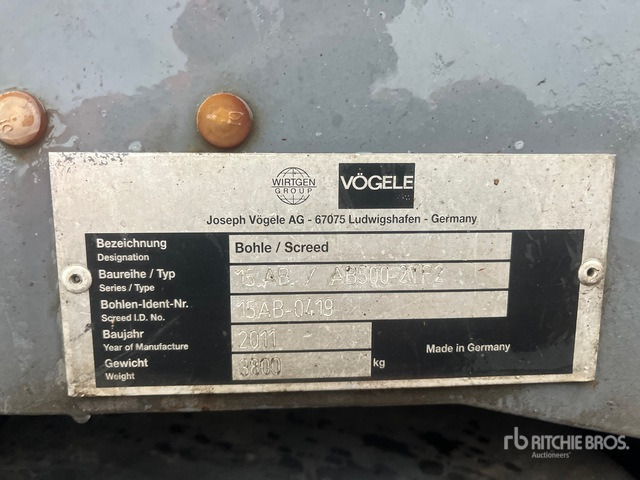 2011 Vogele Super 1800-2 Track Asphalt Paver - Finisseur: photos 4 2011 Vogele Super 1800-2 Track Asphalt Paver - Finisseur: photos 4