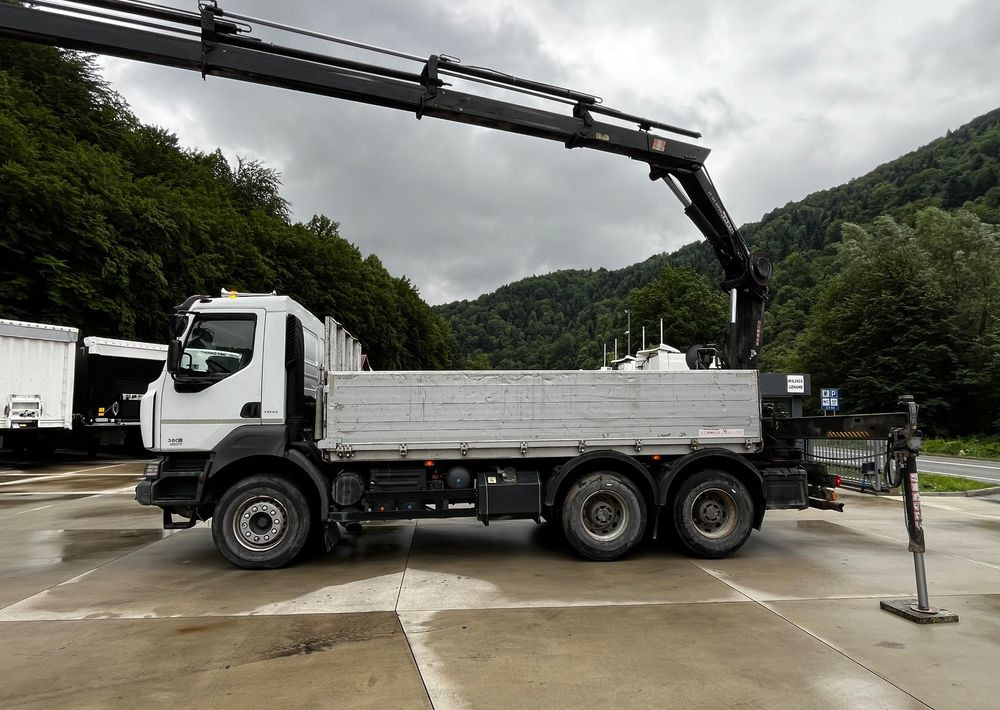 Camion plateau, Camion grue Renault Kerax 380 EEV // Skrzynia Burtowa // HIAB XS166 Hipro + Radio // Zwolnice //  //: photos 17