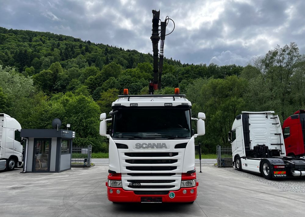 Scania G450 // 6x2// Skrzynia 6.40x2.49 // HDS Palfinger // Oś skrętna podnoszona // - Camion plateau, Camion grue: photos 3 Scania G450 // 6x2// Skrzynia 6.40x2.49 // HDS Palfinger // Oś skrętna podnoszona // - Camion plateau, Camion grue: photos 3
