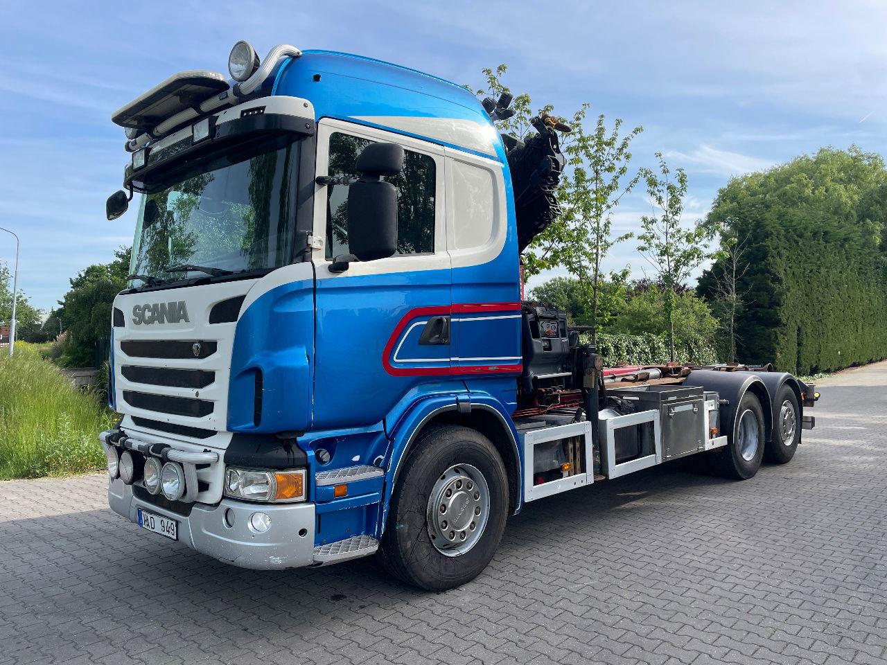 Scania R480 - Camion porte-conteneur/ Caisse mobile, Camion grue: photos 1 Scania R480 - Camion porte-conteneur/ Caisse mobile, Camion grue: photos 1