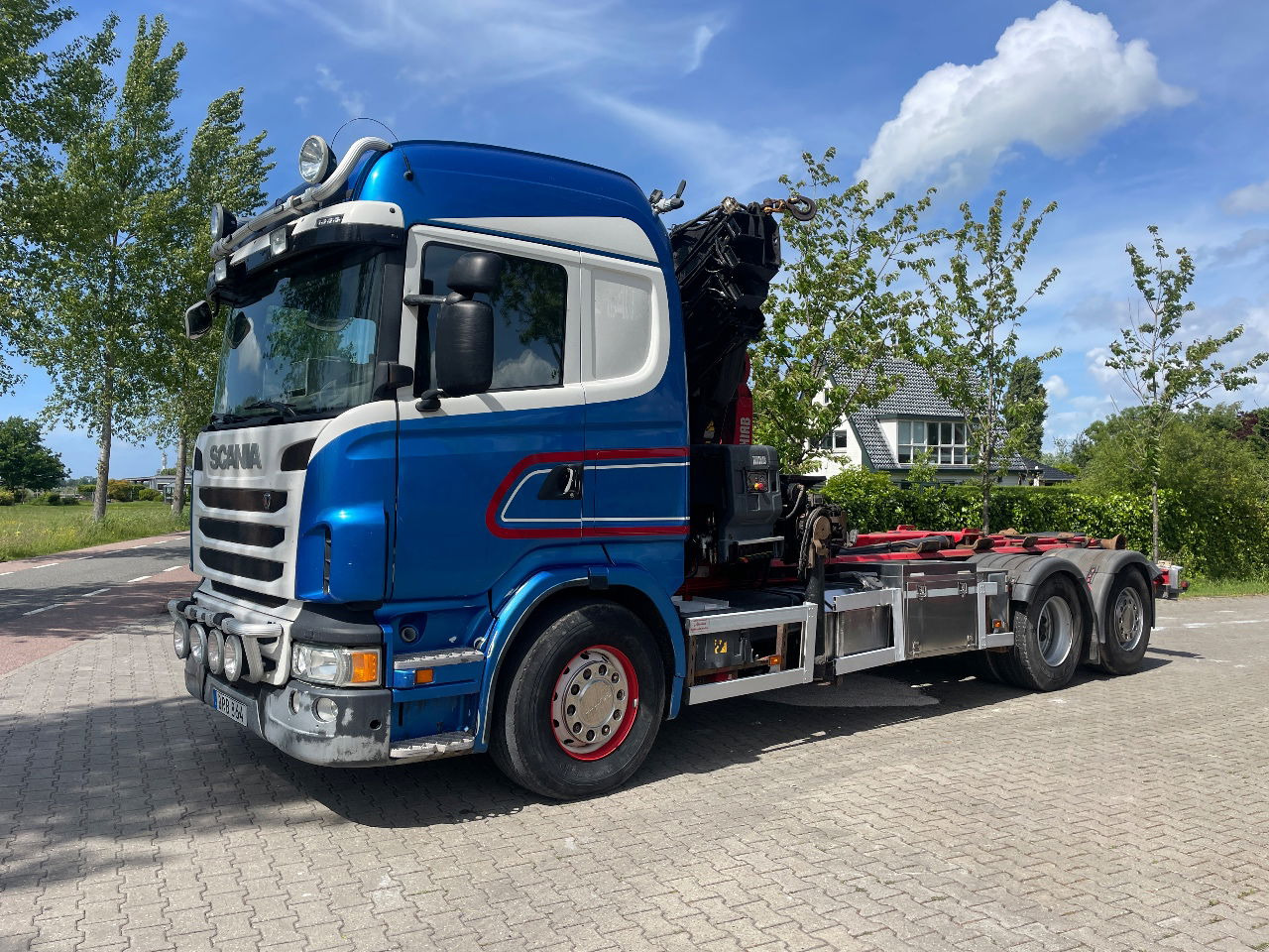 Scania R480 with hiab hookloader and hiab 262 EP5 with remote crane 2019 - Camion porte-conteneur/ Caisse mobile, Camion grue: photos 1 Scania R480 with hiab hookloader and hiab 262 EP5 with remote crane 2019 - Camion porte-conteneur/ Caisse mobile, Camion grue: photos 1