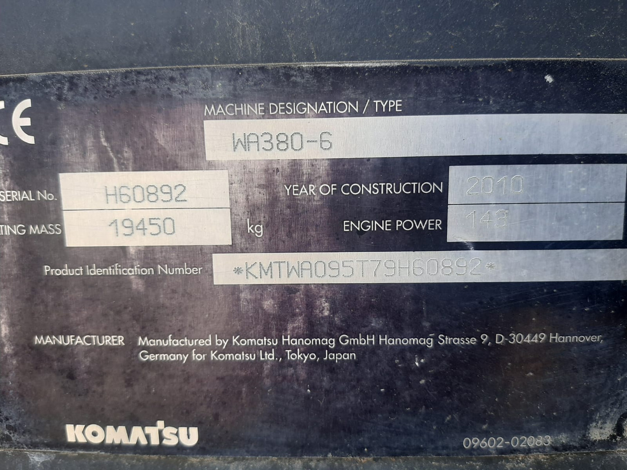 KOMATSU Wa 380.6 - Chargeuse sur pneus: photos 3 KOMATSU Wa 380.6 - Chargeuse sur pneus: photos 3