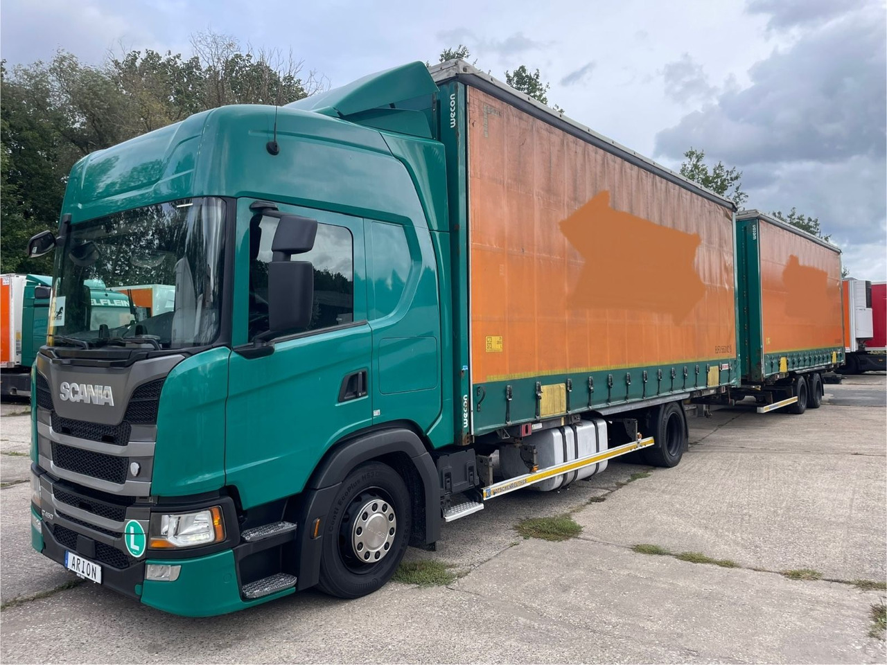 Scania G450 Pritsche+Plane/ANHÄNGER/KOTSCHENREUTHER - Camion à rideaux coulissants: photos 2 Scania G450 Pritsche+Plane/ANHÄNGER/KOTSCHENREUTHER - Camion à rideaux coulissants: photos 2