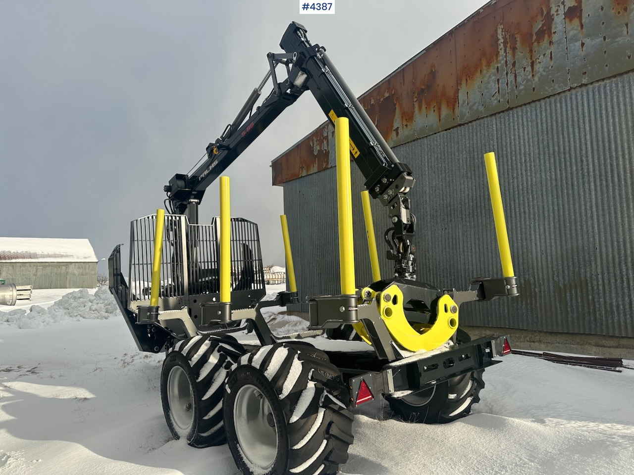2023 Palms u12 timber trailer w/ Palms 5,85 krane. Never used. - Remorque grumier: photos 1 2023 Palms u12 timber trailer w/ Palms 5,85 krane. Never used. - Remorque grumier: photos 1