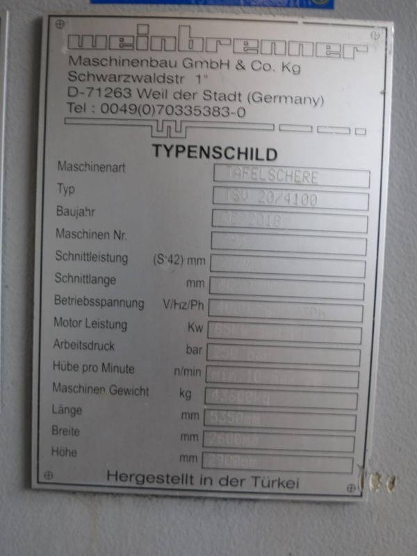 Weinbrenner TSV204100 - Machine à métaux: photos 3 Weinbrenner TSV204100 - Machine à métaux: photos 3