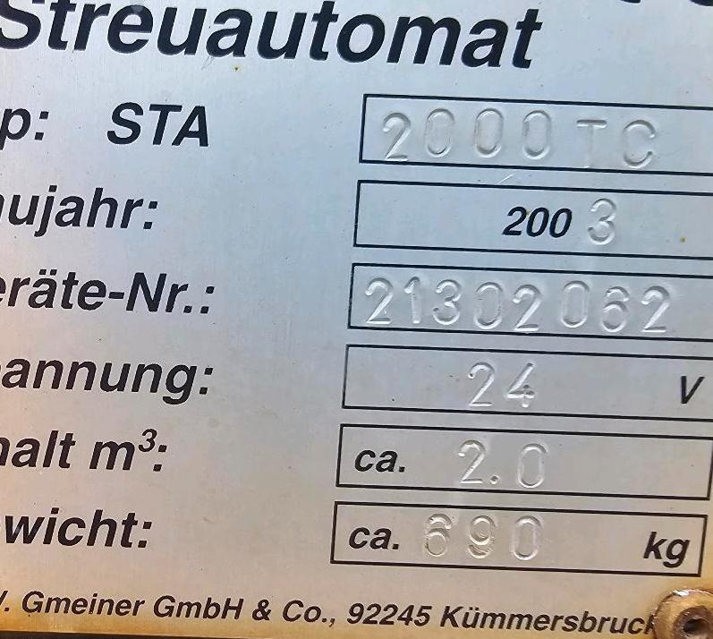 Gmeiner STA 2000TC Salzstreuer 2m3 Streuautomat Salzsilo Winterdienst Unimog 405 U300 400 500 423 427 430 318 Multicar tremo - Epandeur de sable: photos 4 Gmeiner STA 2000TC Salzstreuer 2m3 Streuautomat Salzsilo Winterdienst Unimog 405 U300 400 500 423 427 430 318 Multicar tremo - Epandeur de sable: photos 4