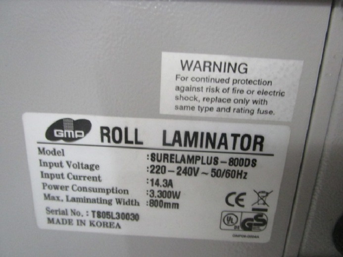 ROLL LAMINATOR GMP SURELAMPLUS-800DS - Machine d'impression: photos 5 ROLL LAMINATOR GMP SURELAMPLUS-800DS - Machine d'impression: photos 5