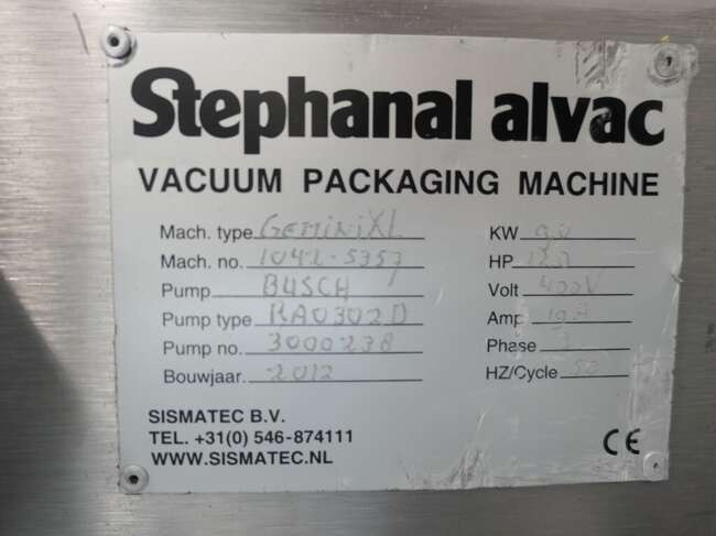 Machine d'emballage et de conditionnement Stephanal Alvac double chamber vacuum machine Gemini XL: photos 9