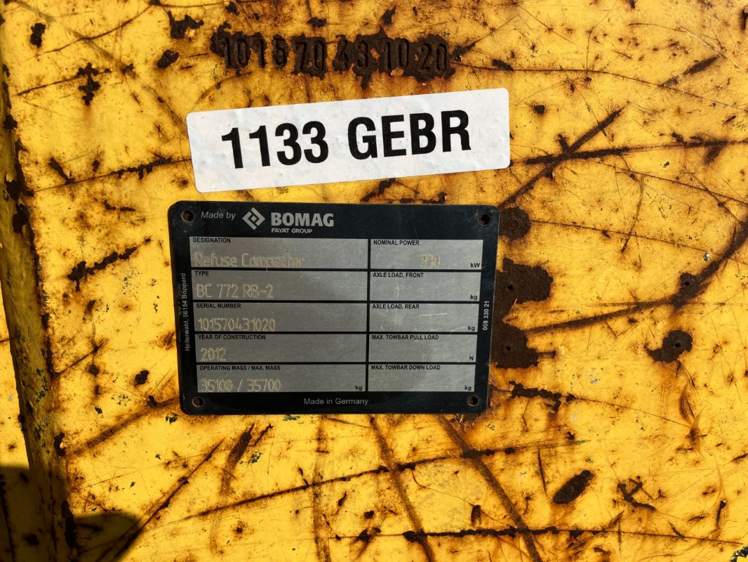 BOMAG DE BC 772 RB-2 Stage IIIa/Tier 3 - Compacteur à pieds de mouton/ Monocylindre: photos 5 BOMAG DE BC 772 RB-2 Stage IIIa/Tier 3 - Compacteur à pieds de mouton/ Monocylindre: photos 5