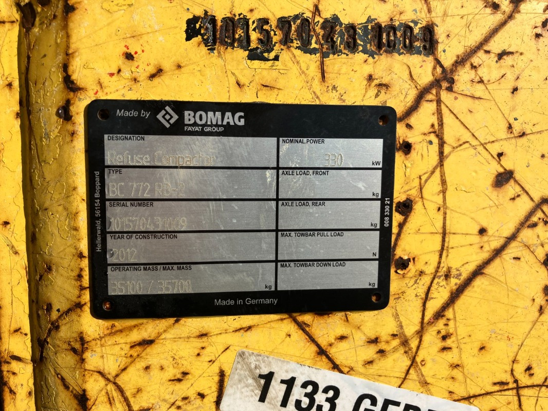 BOMAG DE BC 772 RB-2 Stage IIIa/Tier 3 - Compacteur à pieds de mouton/ Monocylindre: photos 3 BOMAG DE BC 772 RB-2 Stage IIIa/Tier 3 - Compacteur à pieds de mouton/ Monocylindre: photos 3