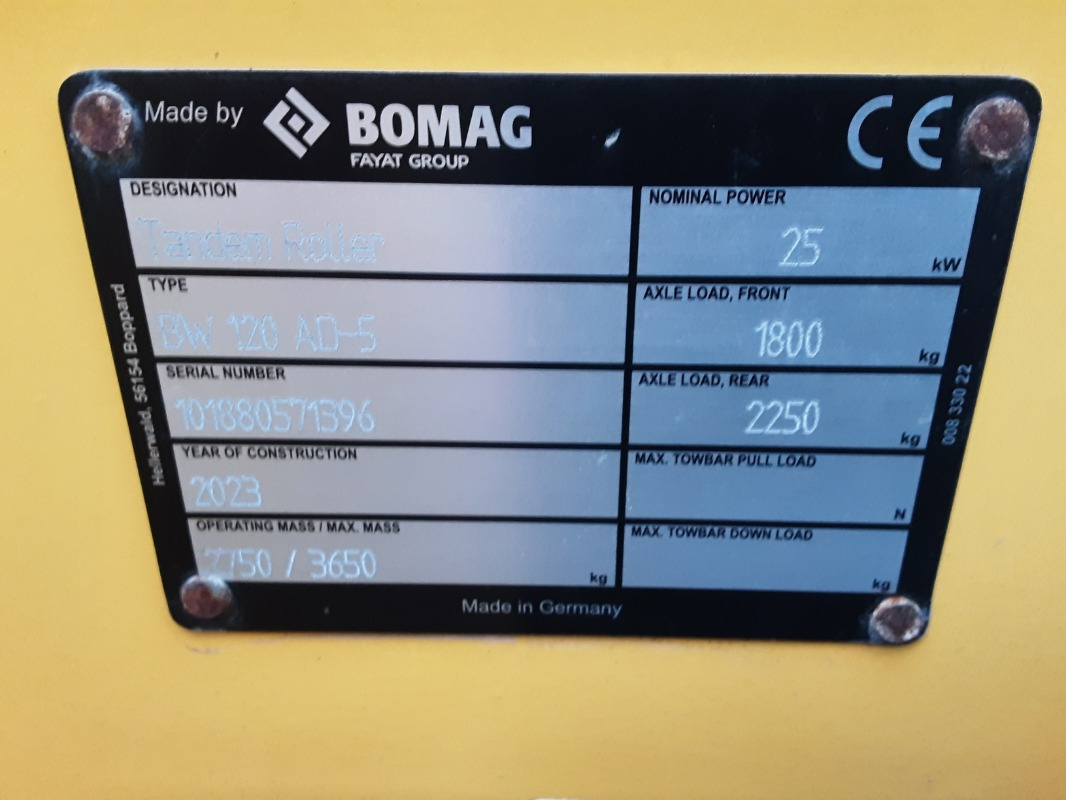 BOMAG DE BW 120 AD-5 Stage V/Tier 4f - Compacteur: photos 3 BOMAG DE BW 120 AD-5 Stage V/Tier 4f - Compacteur: photos 3