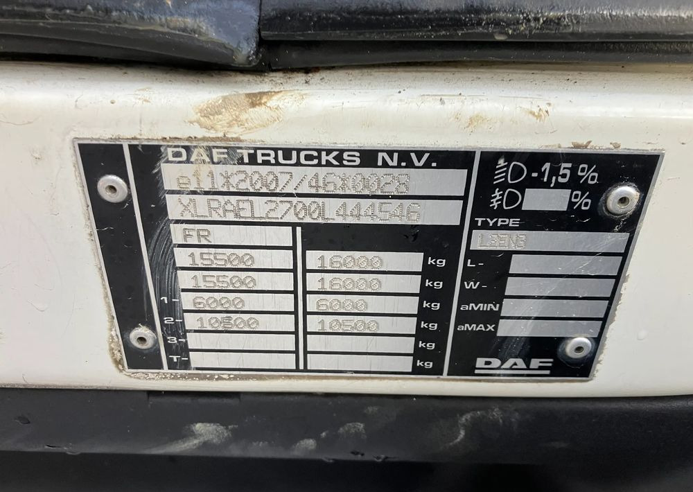 DAF Daf FL 16.250 euro 6 ramo do zabudowy - Châssis cabine: photos 5 DAF Daf FL 16.250 euro 6 ramo do zabudowy - Châssis cabine: photos 5