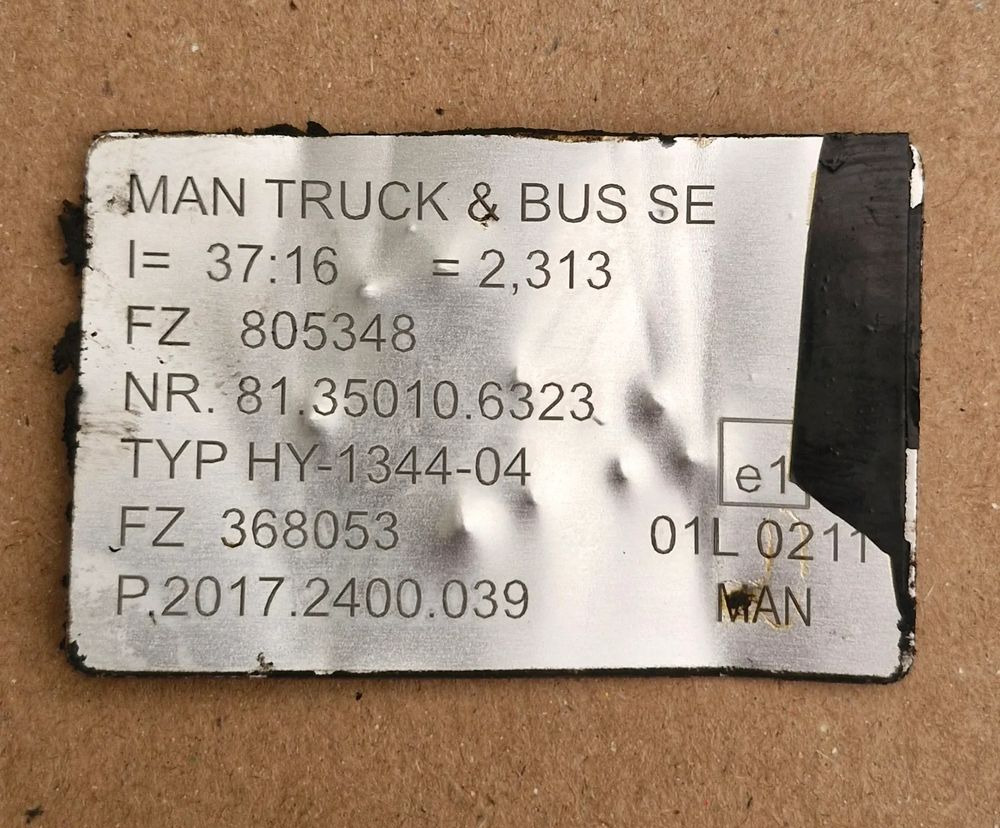 MAN TG3 TGX TGS 2020R MOST TYLNY KOMPLETNY DYFERENCJAŁ 37:13 2,313 - Suspension: photos 5 MAN TG3 TGX TGS 2020R MOST TYLNY KOMPLETNY DYFERENCJAŁ 37:13 2,313 - Suspension: photos 5