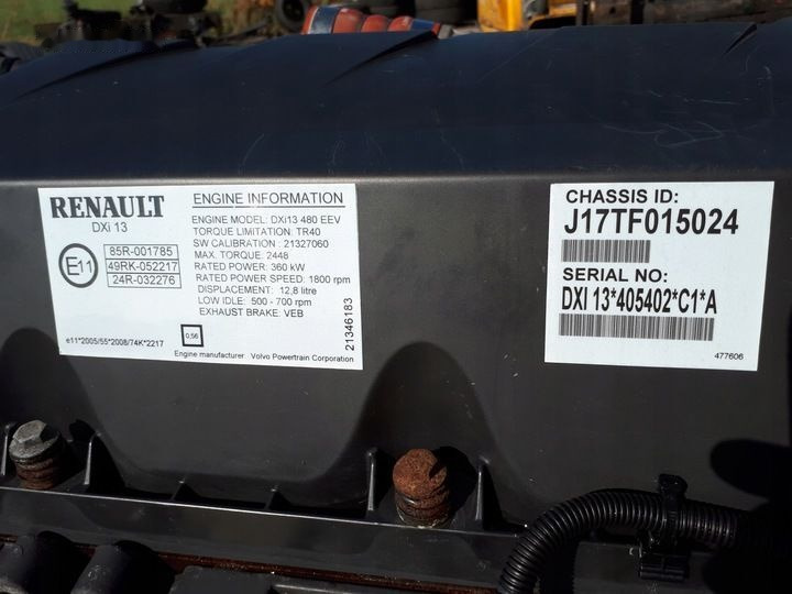 Renault DXI13 480 EURO 5 EEV truck - Moteur pour Camion: photos 2 Renault DXI13 480 EURO 5 EEV truck - Moteur pour Camion: photos 2