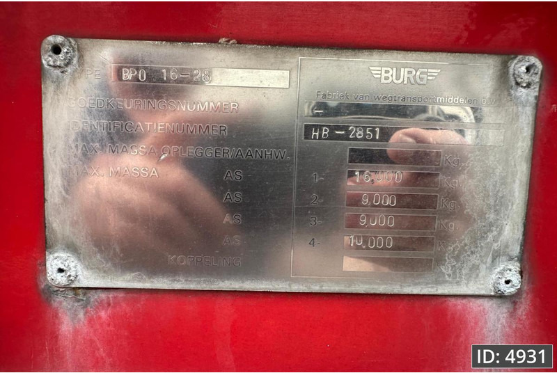 Burg BPO 16-28 / Fuel tanker / 47400L / 5 Comp / ADR, ADR - Semi-remorque citerne: photos 5 Burg BPO 16-28 / Fuel tanker / 47400L / 5 Comp / ADR, ADR - Semi-remorque citerne: photos 5
