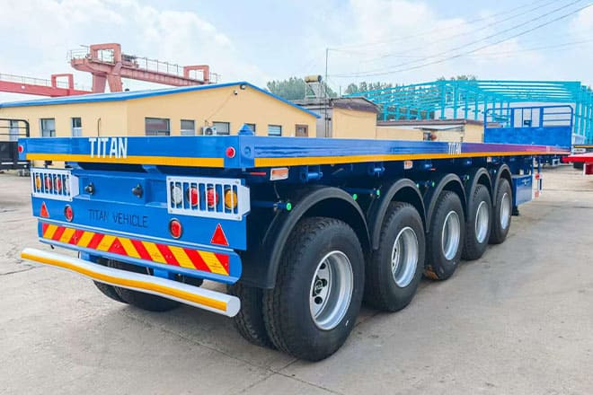 TITAN 5 Axle New Flatbed Trailers for Sale in Mauritius - Semi-remorque plateau: photos 1 TITAN 5 Axle New Flatbed Trailers for Sale in Mauritius - Semi-remorque plateau: photos 1