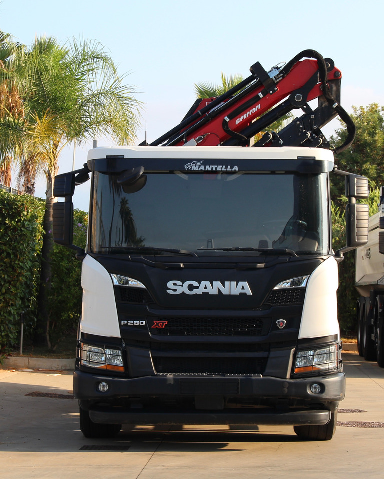SCANIA P280 - Cassone Ribaltabile con gru retrocabina marca Ferrari mod. F7183C - Camion grue: photos 1 SCANIA P280 - Cassone Ribaltabile con gru retrocabina marca Ferrari mod. F7183C - Camion grue: photos 1