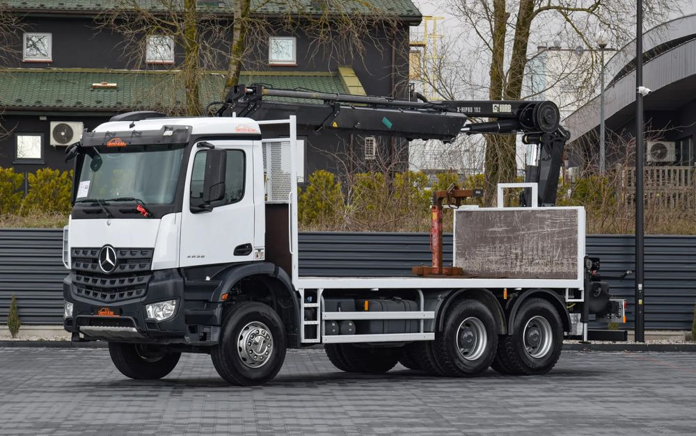 Mercedes-Benz AROCS 2636 / 6x4 / HIAB X-HIPRO 192 E-3 / WYSUW x3 / ROTATOR / STEROWANIE RADIOWE / UDT / PODPORY HYDRAULICZNE / AUTOMAT / KAMERA COFANIA / NISKI PRZEBIEG / SPROWADZONY - Camion plateau, Camion grue: photos 1 Mercedes-Benz AROCS 2636 / 6x4 / HIAB X-HIPRO 192 E-3 / WYSUW x3 / ROTATOR / STEROWANIE RADIOWE / UDT / PODPORY HYDRAULICZNE / AUTOMAT / KAMERA COFANIA / NISKI PRZEBIEG / SPROWADZONY - Camion plateau, Camion grue: photos 1