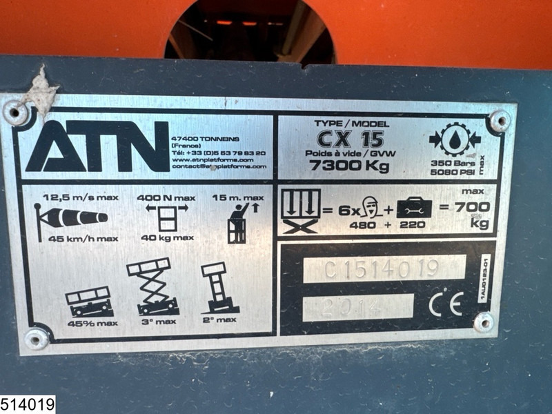 ATN CX15 4x4, H15 mtr, Max 700kg - Nacelle: photos 5 ATN CX15 4x4, H15 mtr, Max 700kg - Nacelle: photos 5