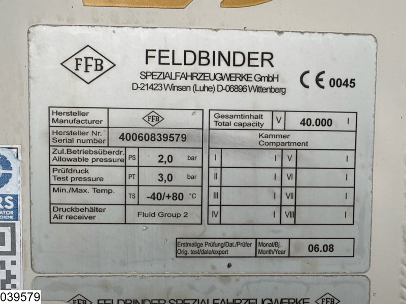 Feldbinder Silo 40.000 Liter, 3 Comp - Semi-remorque citerne: photos 4 Feldbinder Silo 40.000 Liter, 3 Comp - Semi-remorque citerne: photos 4