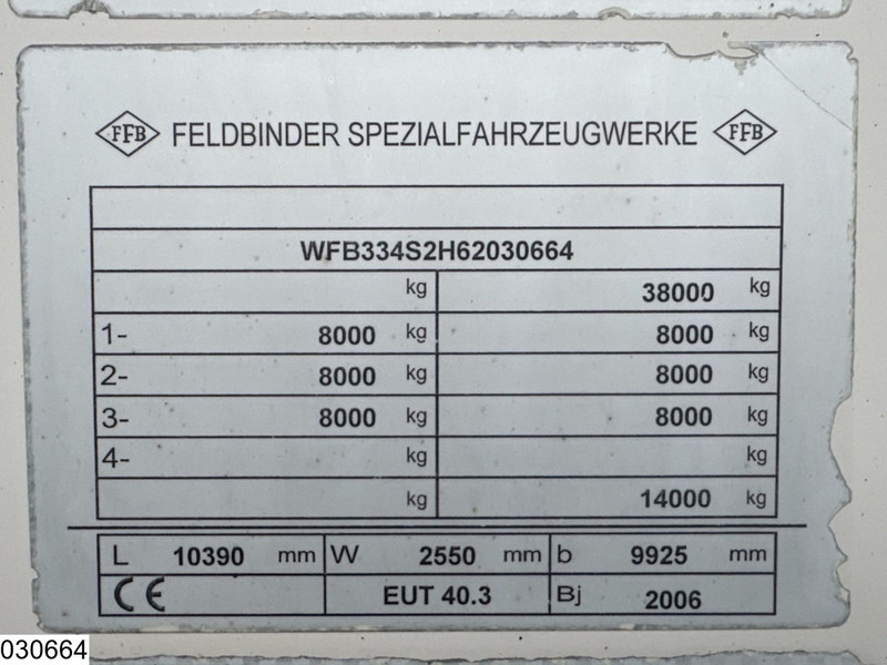 Feldbinder Silo 40.000 Liter, 3 Comp - Semi-remorque citerne: photos 4 Feldbinder Silo 40.000 Liter, 3 Comp - Semi-remorque citerne: photos 4