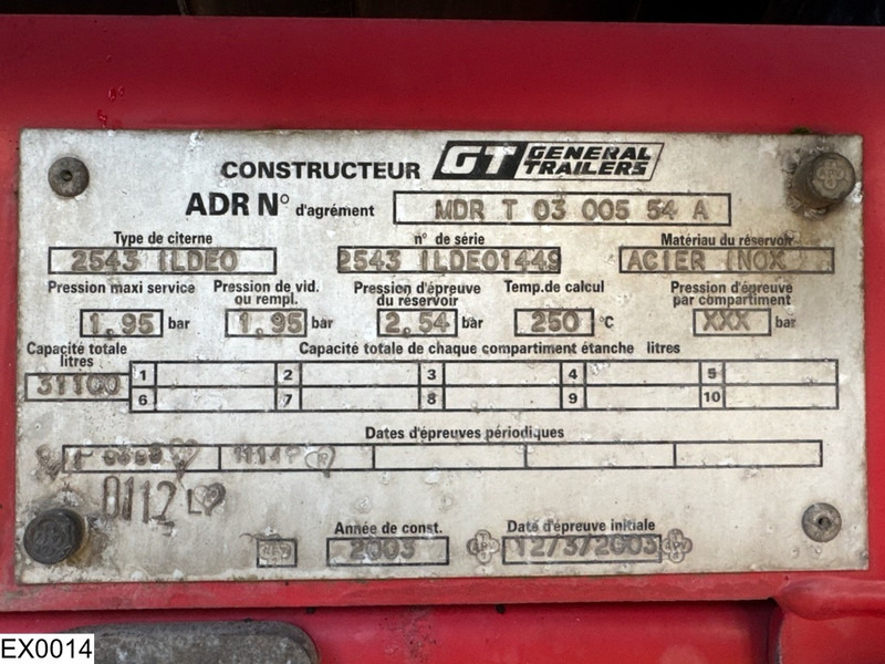 GENERAL TRAILERS Bitum 31.100 Liter, 1 Comp - Semi-remorque citerne: photos 5 GENERAL TRAILERS Bitum 31.100 Liter, 1 Comp - Semi-remorque citerne: photos 5