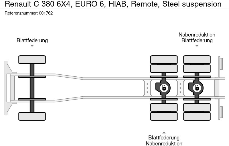 Camion plateau, Camion grue Renault C 380 6X4, EURO 6, HIAB, Remote, Steel suspension: photos 18