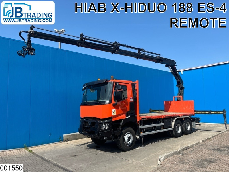Renault C 380 6x4, EURO 6, Hiab, Remote, Steel Suspension - Camion plateau, Camion grue: photos 1 Renault C 380 6x4, EURO 6, Hiab, Remote, Steel Suspension - Camion plateau, Camion grue: photos 1