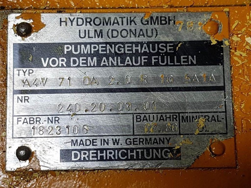 Ahlmann AZ9/AS7CS-Hydromatik A4V71DA2.0R1G5A1A-Drive pump - Hydraulique: photos 4 Ahlmann AZ9/AS7CS-Hydromatik A4V71DA2.0R1G5A1A-Drive pump - Hydraulique: photos 4