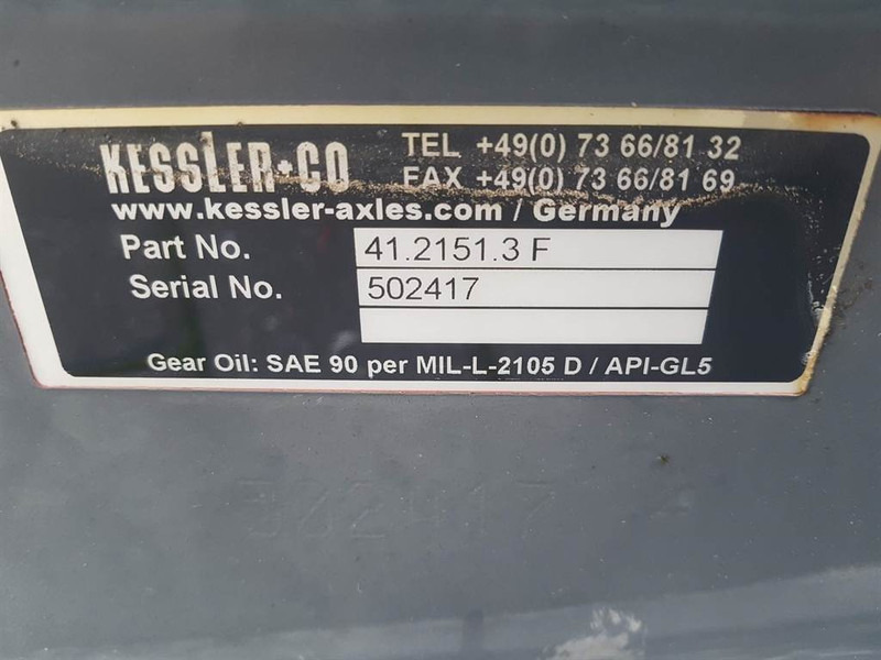 Essieu et pièces pour Engins de chantier Fuchs MHL320-Kessler+CO 41.2151.3F-Terex 5435661010-Axle: photos 6
