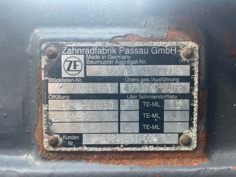 Essieu et pièces pour Engins de chantier Schaeff SKL834-ZF AP-R715-Differential/Differentieel: photos 10