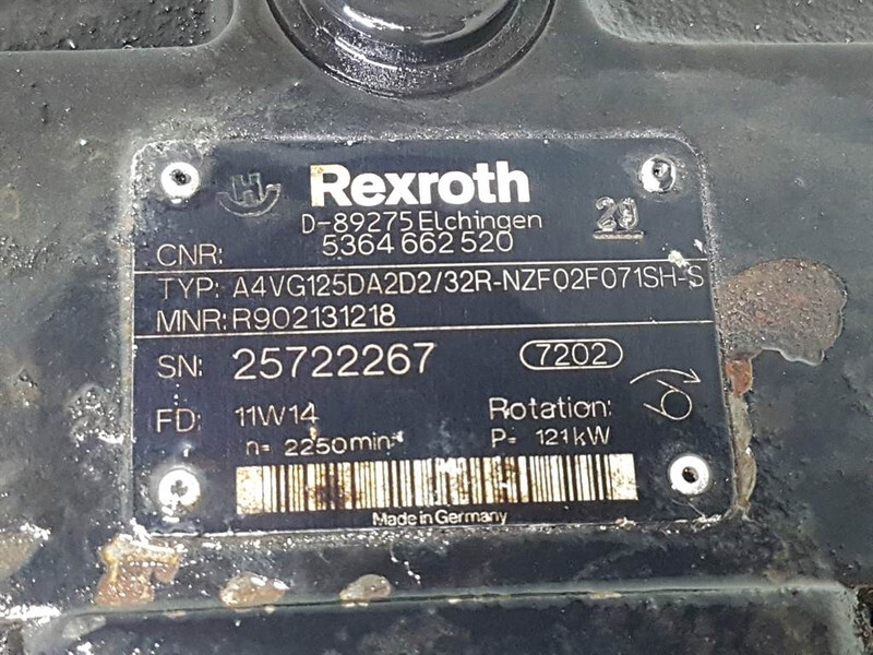 Hydraulique pour Engins de chantier Terex A4VG125DA2D2/32R: photos 6
