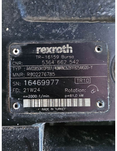 Yanmar V120-Rexroth A4VG085-Drive pump/Fahrpumpe/Rijpomp - Hydraulique pour Engins de chantier: photos 5 Yanmar V120-Rexroth A4VG085-Drive pump/Fahrpumpe/Rijpomp - Hydraulique pour Engins de chantier: photos 5