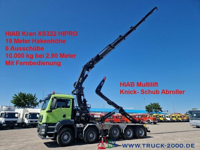 MAN 41.480 10x4 Kran Hiab XS322-19m Höhe-10T/2.9m - Camion ampliroll, Camion grue: photos 1 MAN 41.480 10x4 Kran Hiab XS322-19m Höhe-10T/2.9m - Camion ampliroll, Camion grue: photos 1