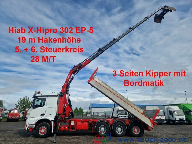 Mercedes-Benz Arocs 3251 8x4 Hiab 302 EP-5 28M/T 19mHakenhöhe - Camion benne, Camion grue: photos 1 Mercedes-Benz Arocs 3251 8x4 Hiab 302 EP-5 28M/T 19mHakenhöhe - Camion benne, Camion grue: photos 1